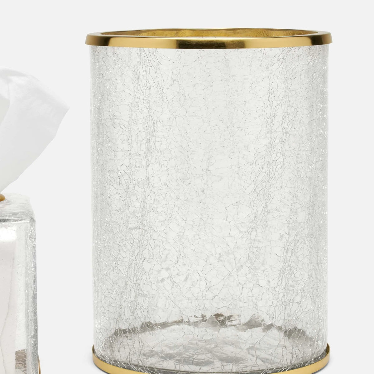 Pigeon and Poodle - PP004886 - Pomaria Wastebasket - Pomaria - Brushed Gold Glass/Stainless Steel