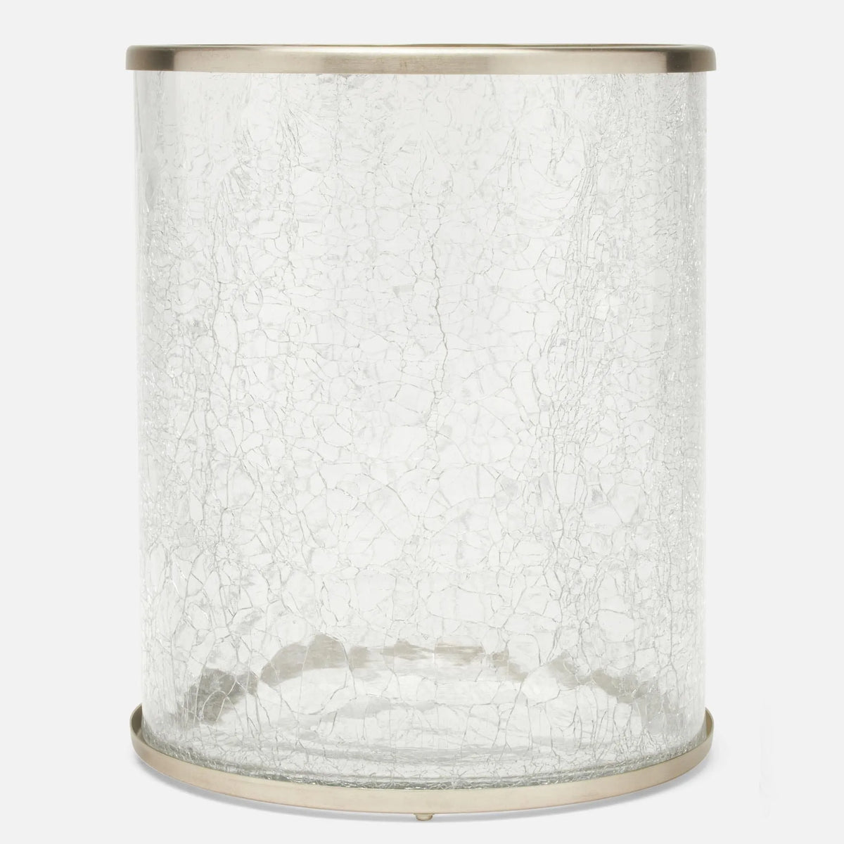 Pigeon and Poodle - PP004894 - Pomaria Wastebasket - Pomaria - Brushed Silver Glass/Stainless Steel