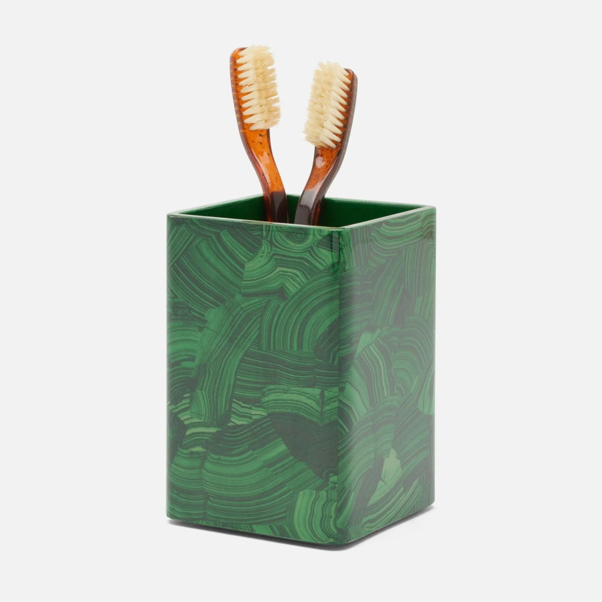 Pigeon and Poodle - PP005234 - Porter Brush Holder - Porter - Natural Gloss Faux Malachite