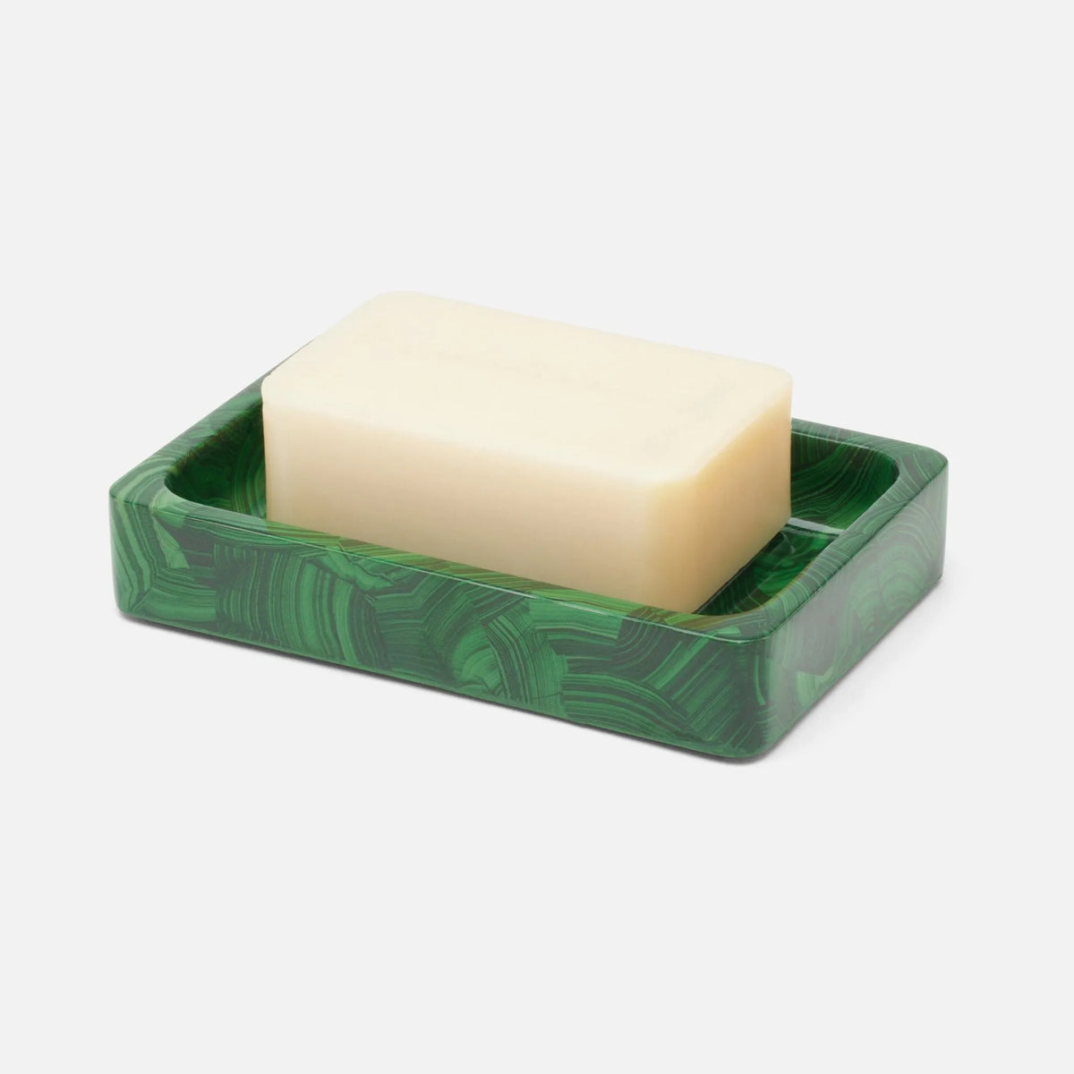 Pigeon and Poodle - PP005238 - Porter Soap Dish - Porter - Natural Gloss Faux Malachite