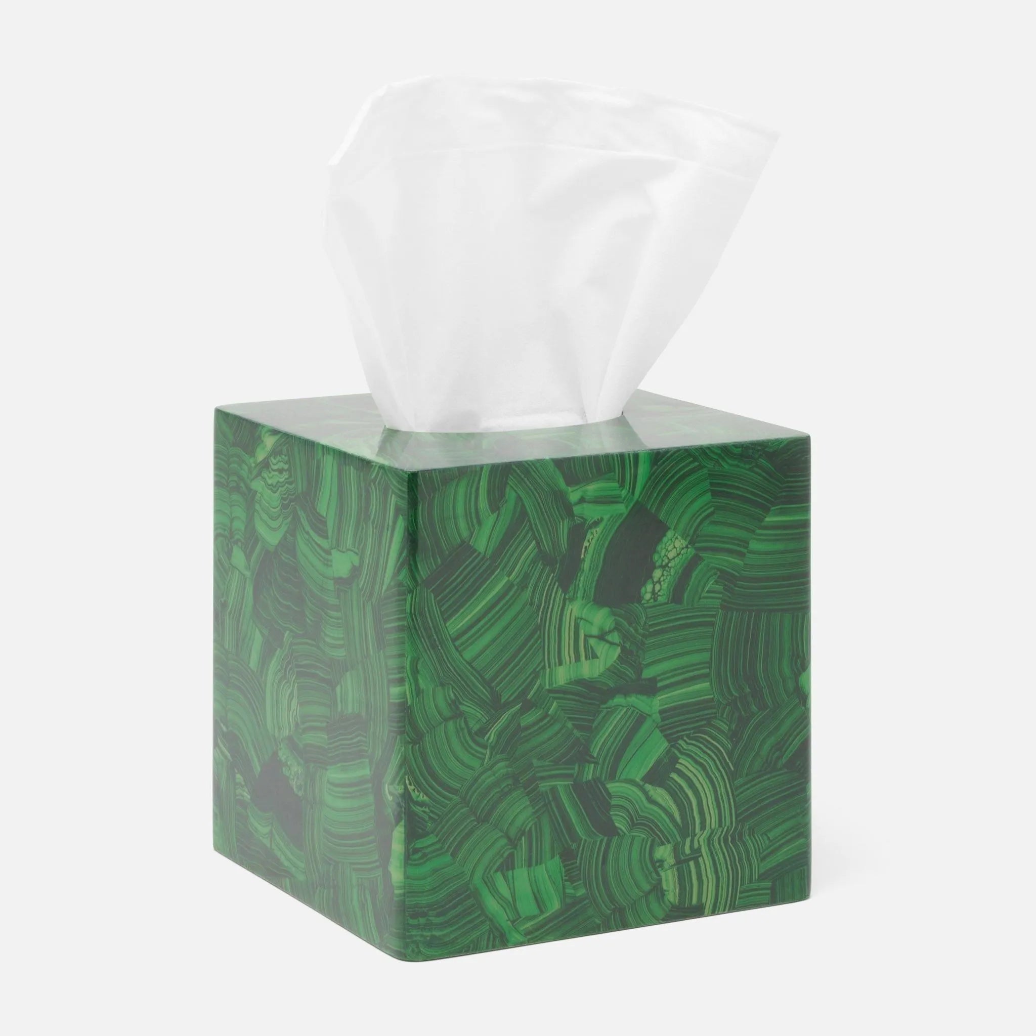 Pigeon and Poodle - PP005241 - Porter Tissue Box - Porter - Natural Gloss Faux Malachite