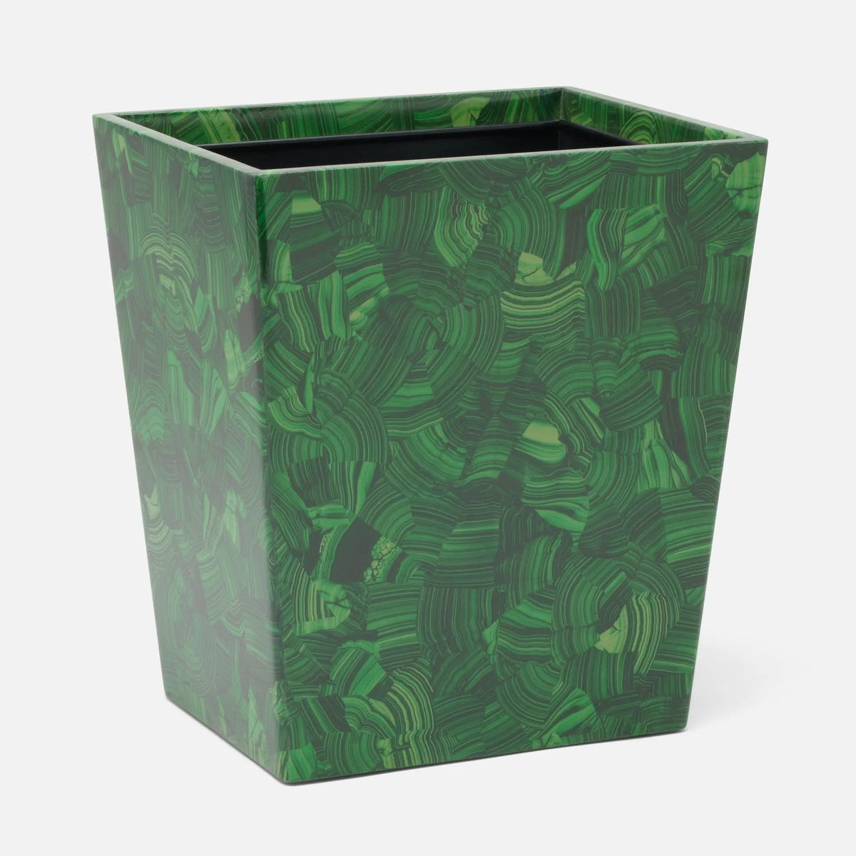 Pigeon and Poodle - PP005248 - Porter Wastebasket - Porter - Natural Gloss Faux Malachite