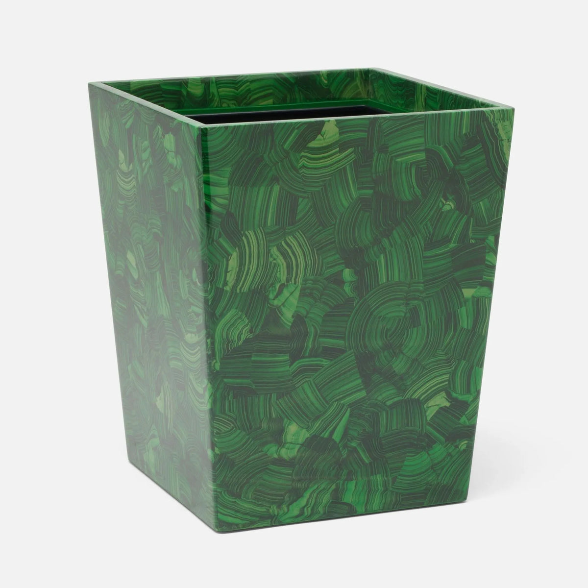 Pigeon and Poodle - PP005249 - Porter Wastebasket - Porter - Natural Gloss Faux Malachite