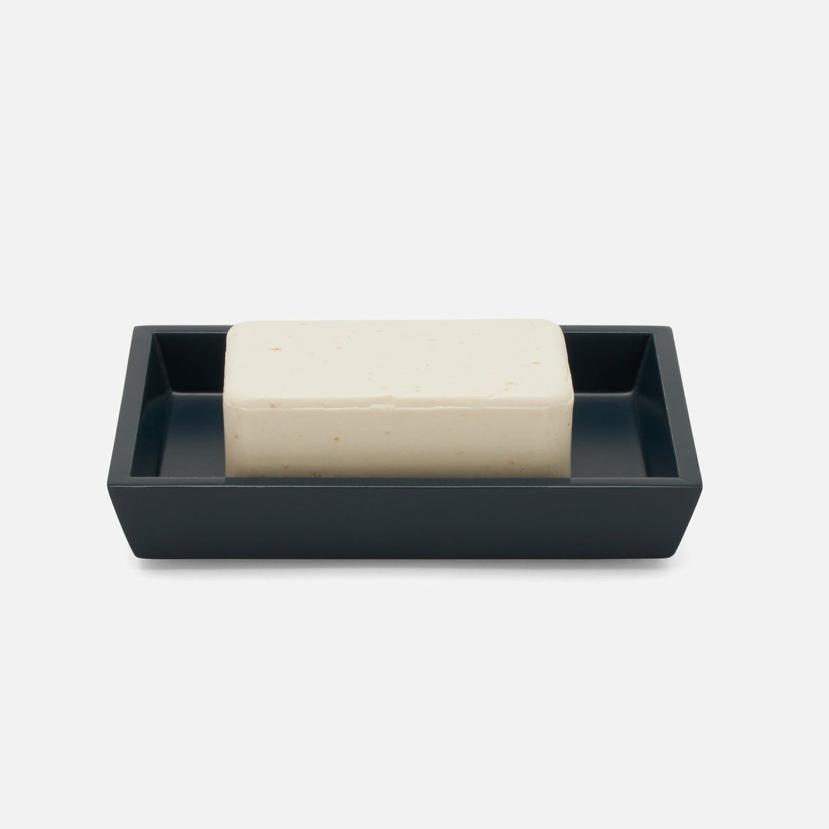 Pigeon and Poodle - PP004576 - Quincy Soap Dish - Quincy - Matte Navy Lacquered Wood