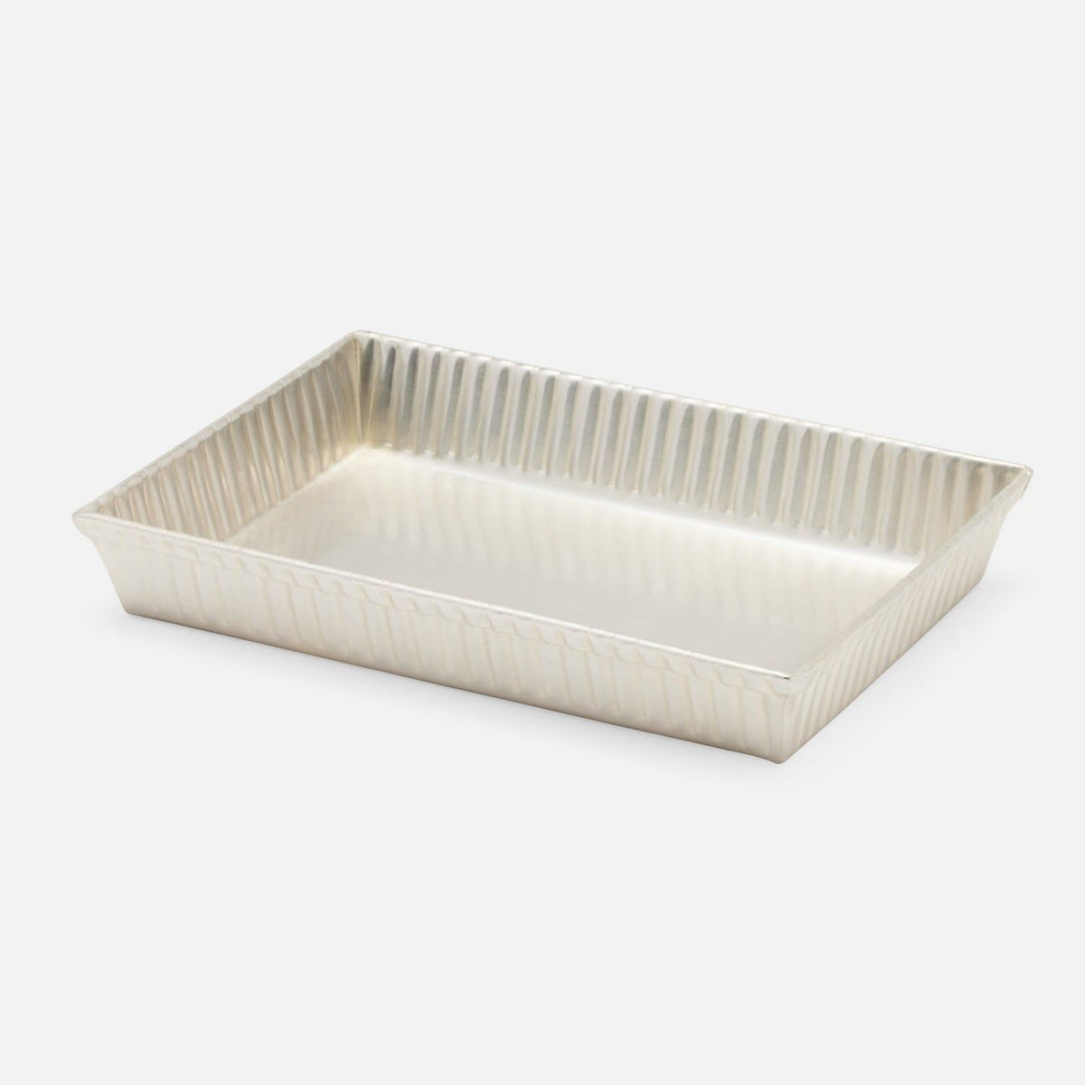 Pigeon and Poodle - PP006038 - Redon Soap Dish - Redon - Matte Silver Ribbed Metal