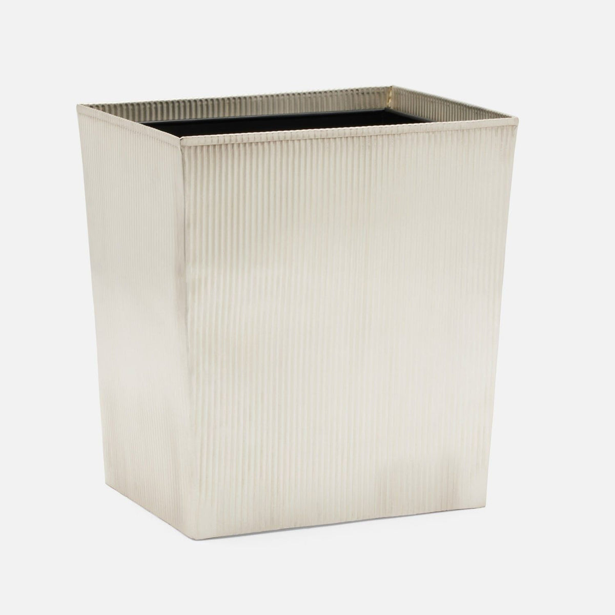 Pigeon and Poodle - PP001292 - Redon Wastebasket - Redon - Shiny Nickel Ribbed Metal