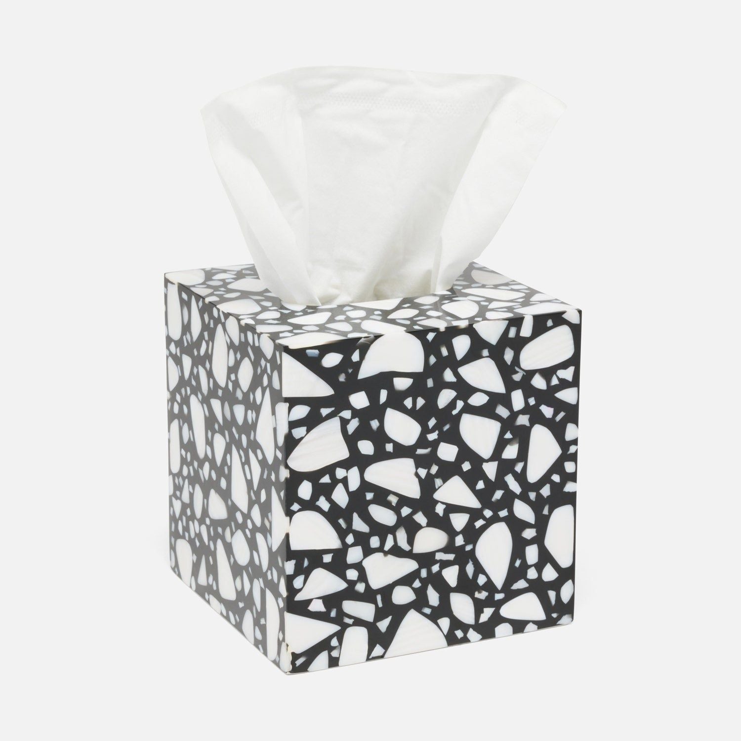 Pigeon and Poodle - PP007073 - Remini Tissue Box - Remini - Black Resin/White Shell