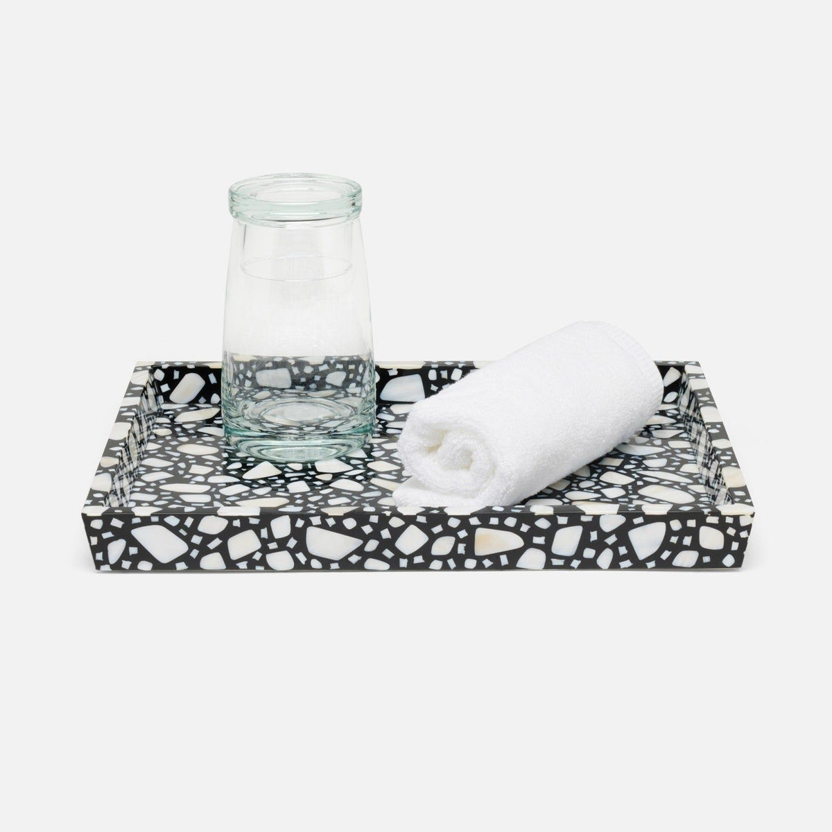 Pigeon and Poodle - PP007076 - Remini Tray - Remini - Black Resin/White Shell