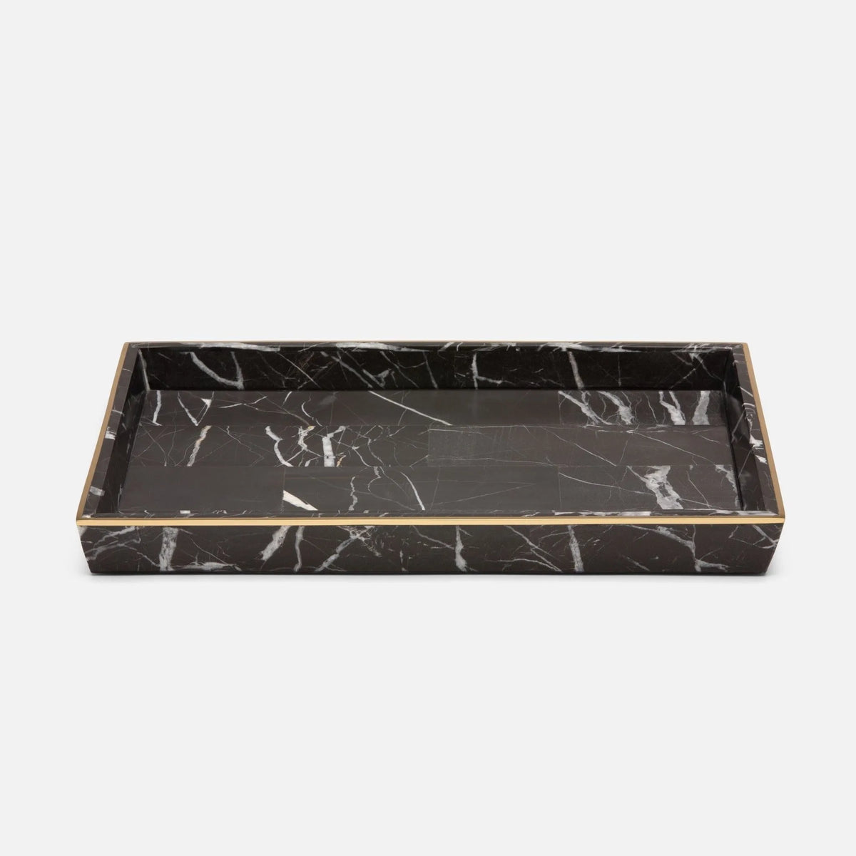 Pigeon and Poodle - PP004236 - Rhodes Tray - Rhodes - Nero Marble/Brass Metal