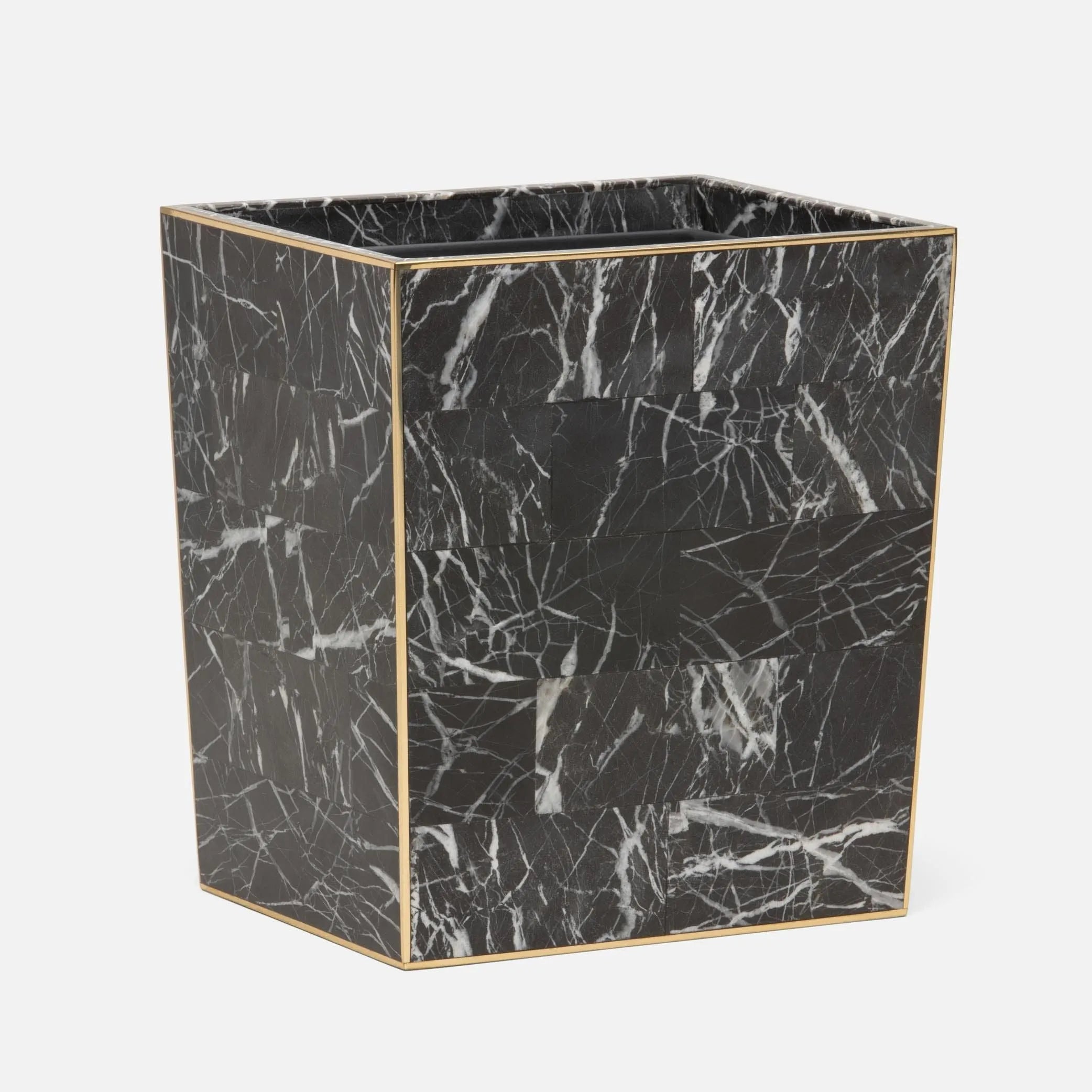 Pigeon and Poodle - PP001310 - Rhodes Wastebasket - Rhodes - Nero Marble