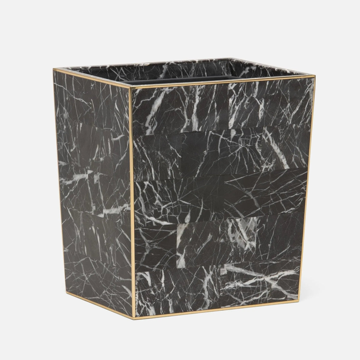 Pigeon and Poodle - PP001310 - Rhodes Wastebasket - Rhodes - Nero Marble