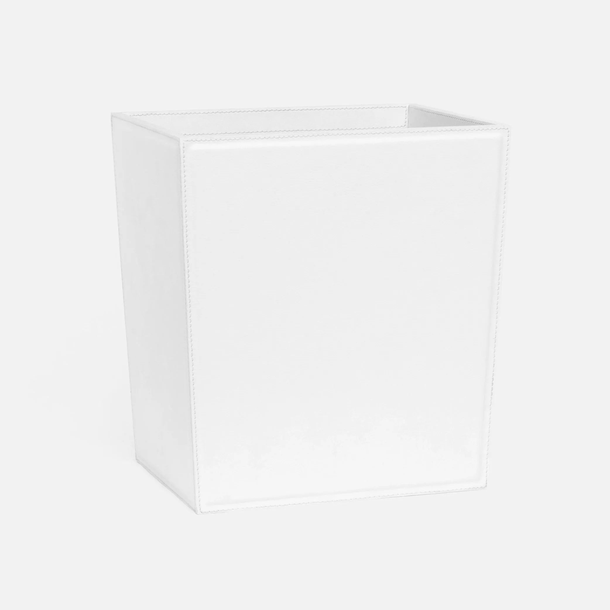 Pigeon and Poodle - PP003993 - Rothwell Wastebasket - Rothwell - Bright White Marine Leather