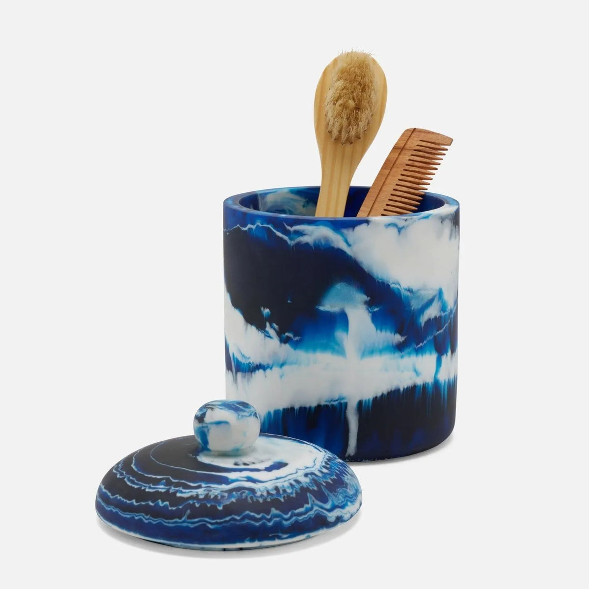 Pigeon and Poodle - PP006434 - Southold Canister - Southold - Blue Swirled Resin