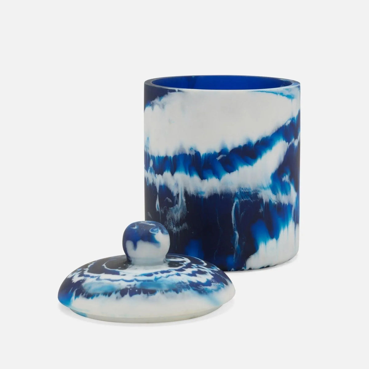 Pigeon and Poodle - PP006435 - Southold Canister - Southold - Blue Swirled Resin