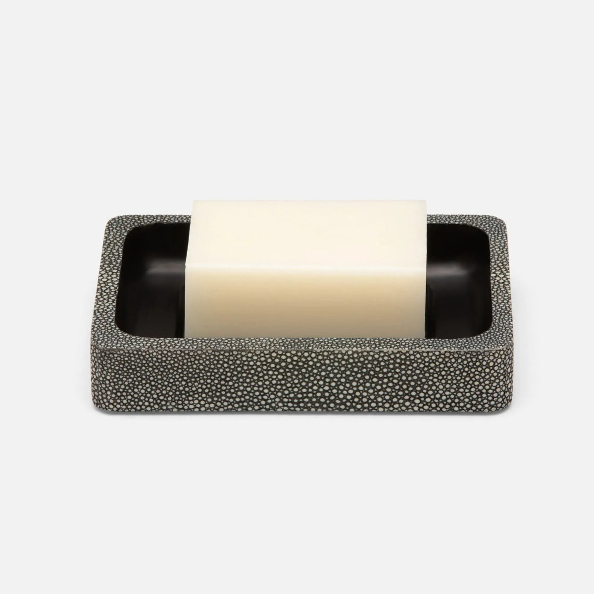 Pigeon and Poodle - PP004591 - Tenby Soap Dish - Tenby - Cool Gray Realistic Faux Shagreen