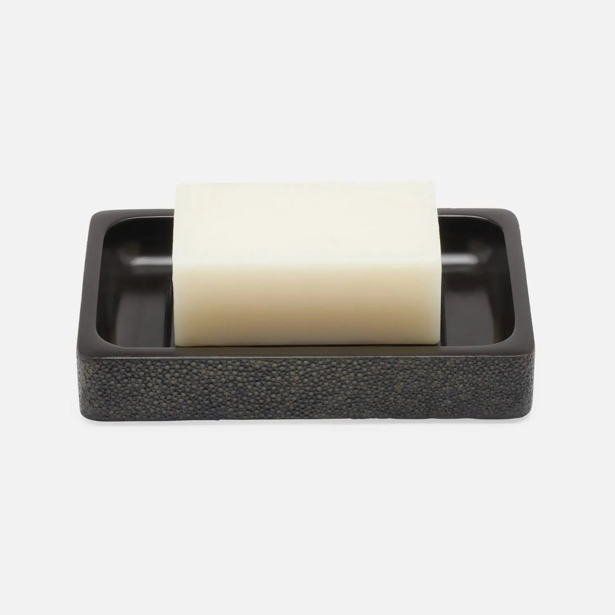 Pigeon and Poodle - PP005897 - Tenby Soap Dish - Tenby - Dark Mushroom Realistic Faux Shagreen