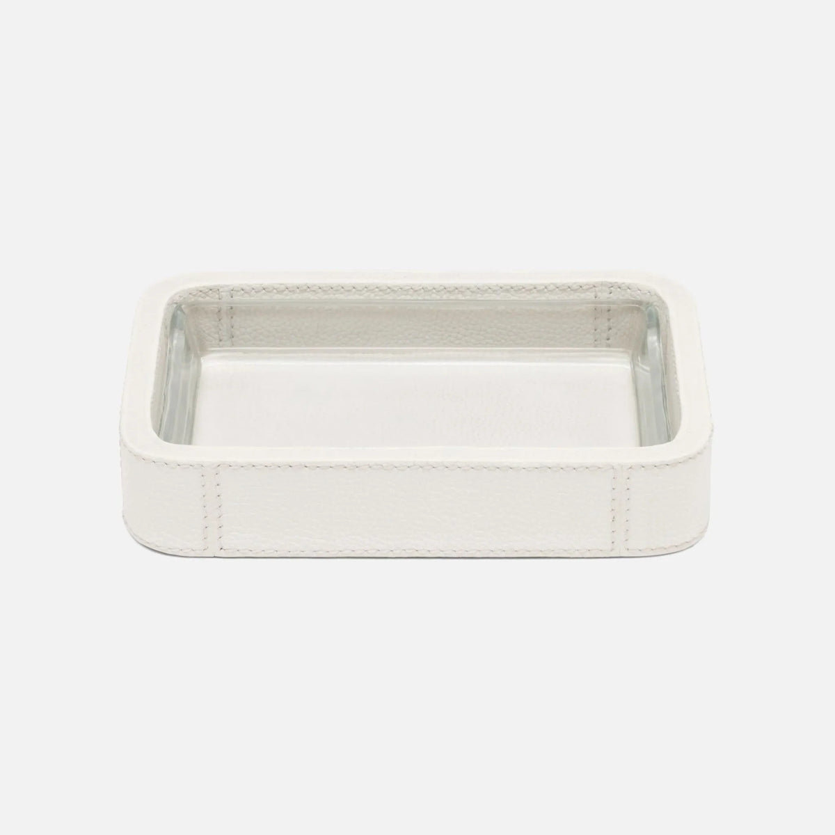 Pigeon and Poodle - PP005707 - Victoria Soap Dish - Victoria - White Full-Grain Leather