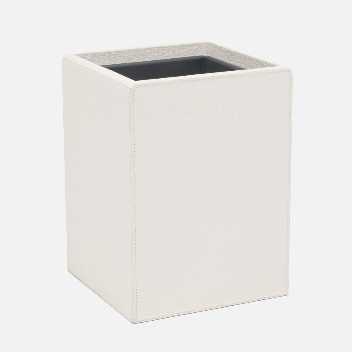 Pigeon and Poodle - PP005710 - Victoria  Wastebasket - Victoria - White Full-Grain Leather