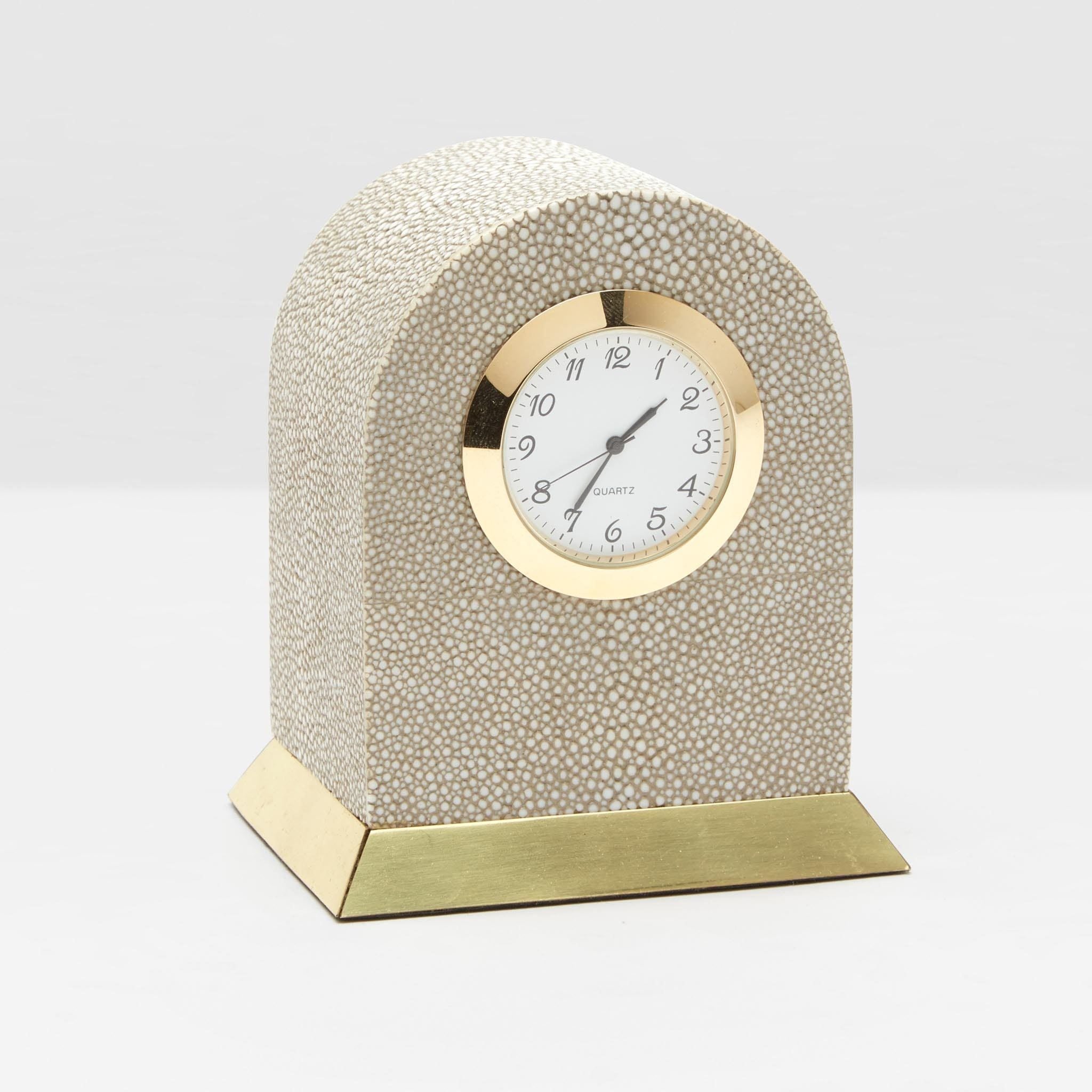 Pigeon and Poodle - PP002062 - Fondi Clock - Fondi - Sand Realistic Faux Shagreen