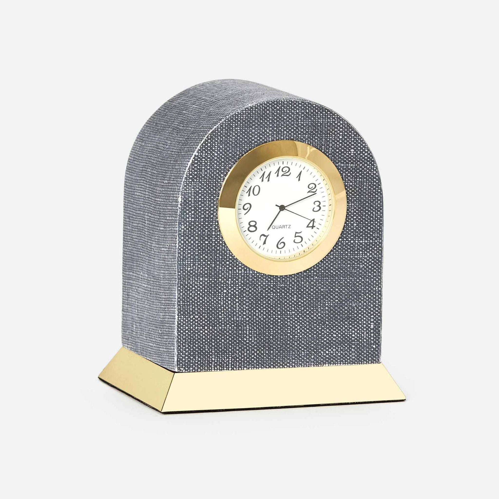 Pigeon and Poodle - PP002185 - Siena Clock - Siena - Metallic Denim Faux Linen