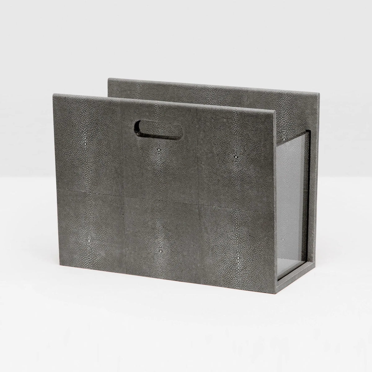 Pigeon and Poodle - PP002205 - Turin Magazine Holder - Turin - Cool Gray Realistic Faux Shagreen