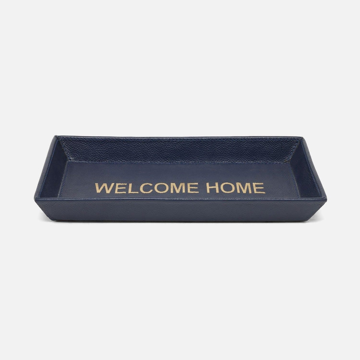 Pigeon and Poodle - PP007174 - Decorah Desk Tray - Decorah - Navy-WH Full-Grain Leather