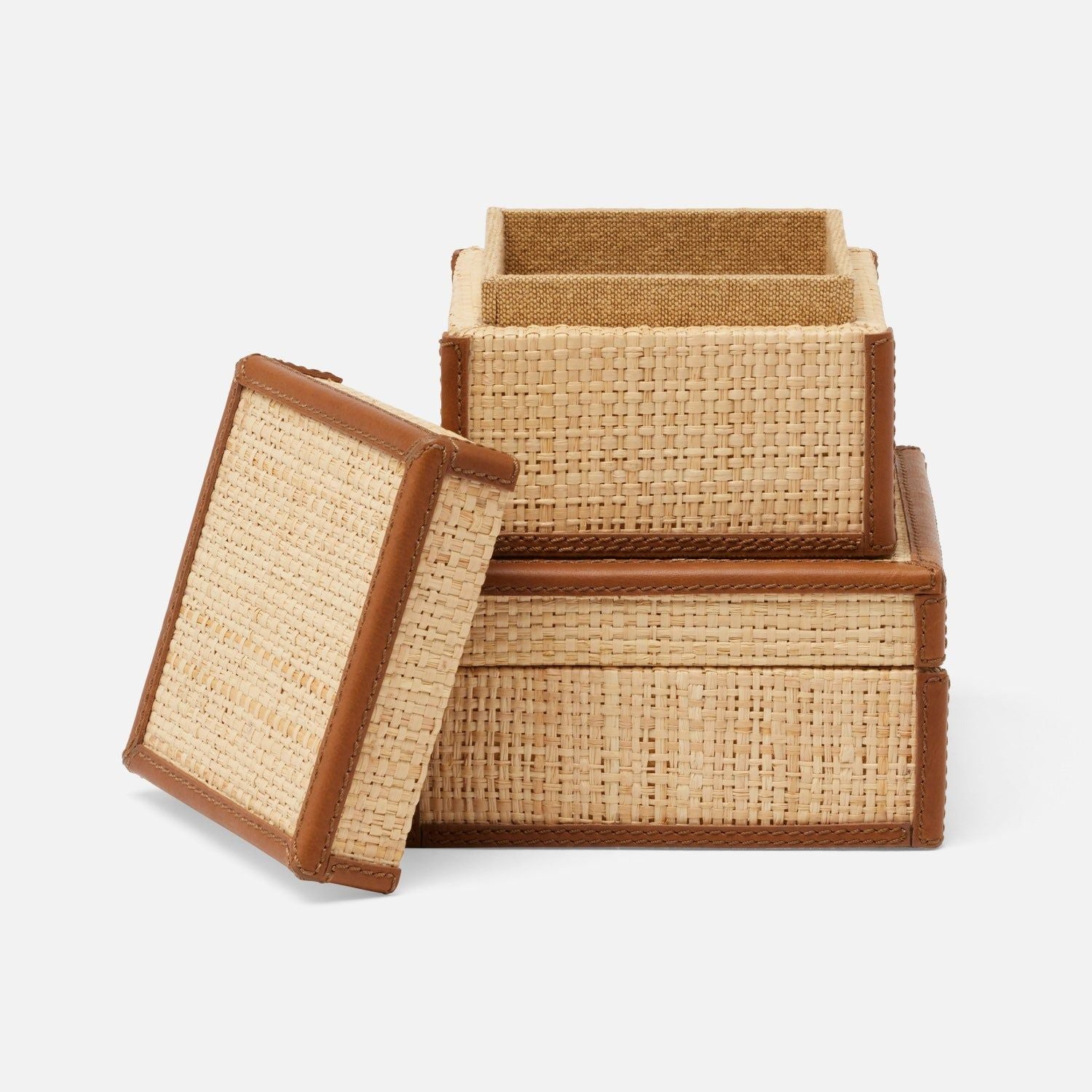 Pigeon and Poodle - PP007281 - Hanford Box Set - Hanford - Natural Raffia/Saddle Leather