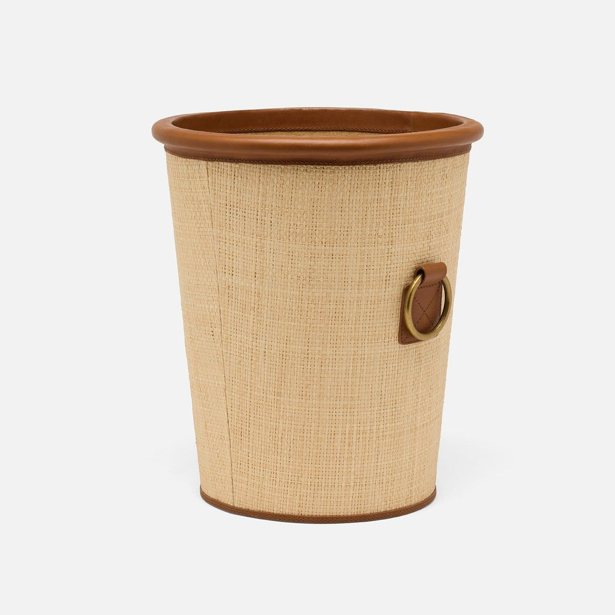 Pigeon and Poodle - PP007661 - Hanford Wastebasket - Hanford - Natural Raffia/Saddle Leather