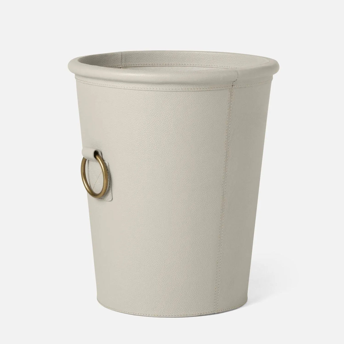 Pigeon and Poodle - PP006483 - Ogden Wastebasket - Ogden - Light Gray Full Grain Leather