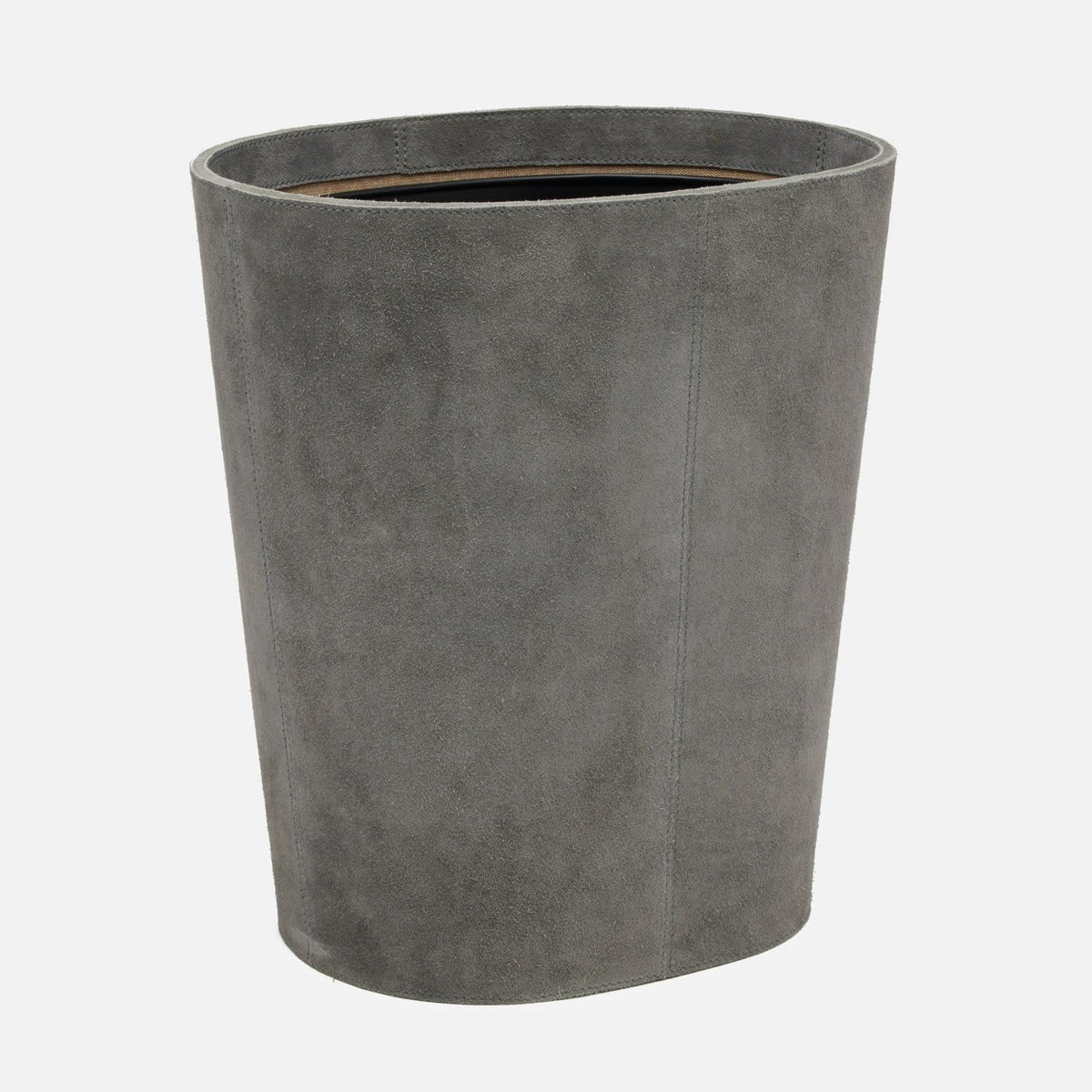 Pigeon and Poodle - PP005969 - Segovia Wastebasket - Segovia - Dark Gray Suede