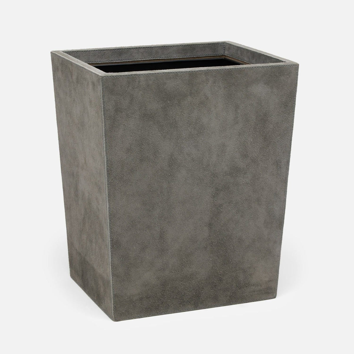 Pigeon and Poodle - PP005965 - Segovia Wastebasket - Segovia - Dark Gray Suede