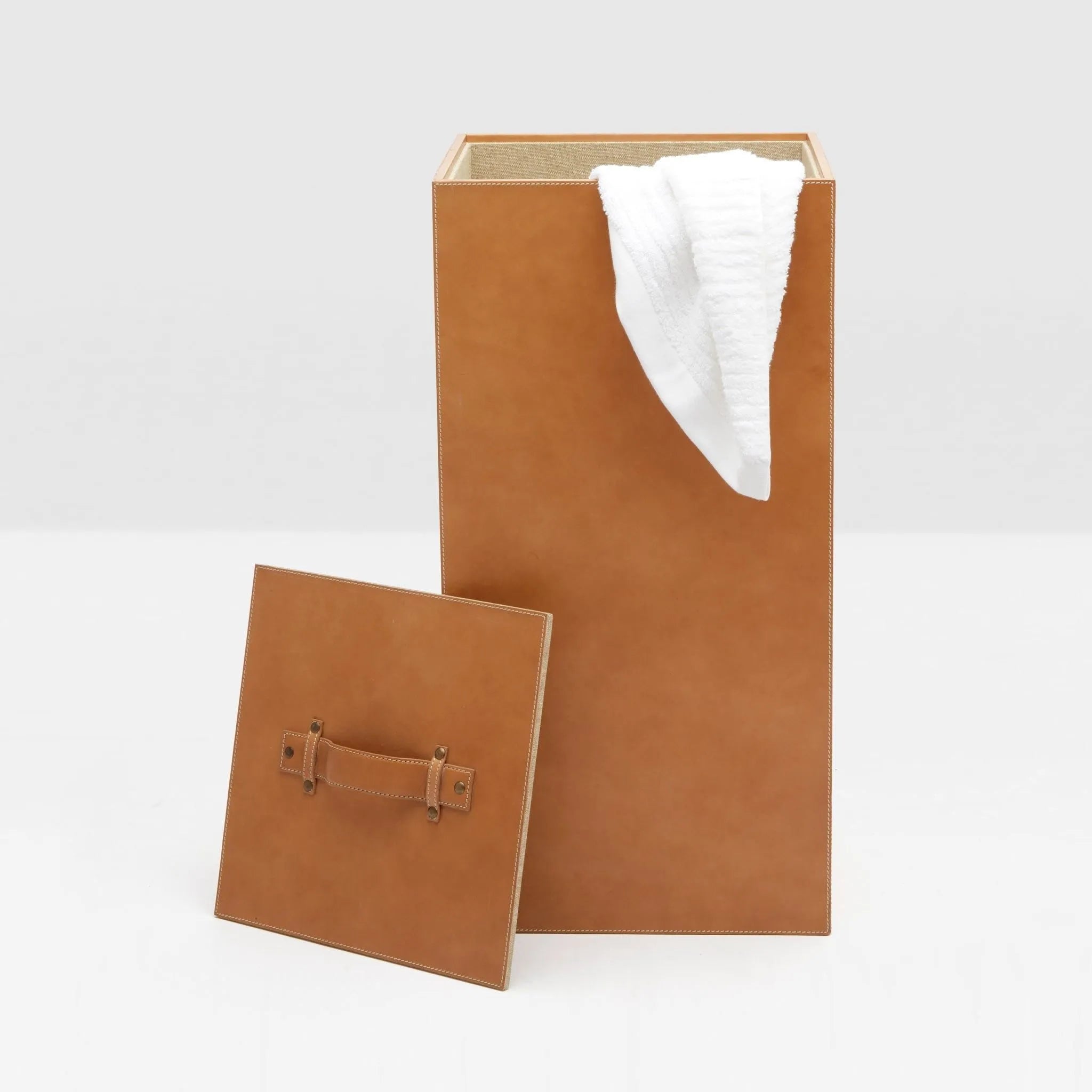 Pigeon and Poodle - PP002386 - Barnet Leather Hamper - Barnet - Aged Camel Full-Grain Leather