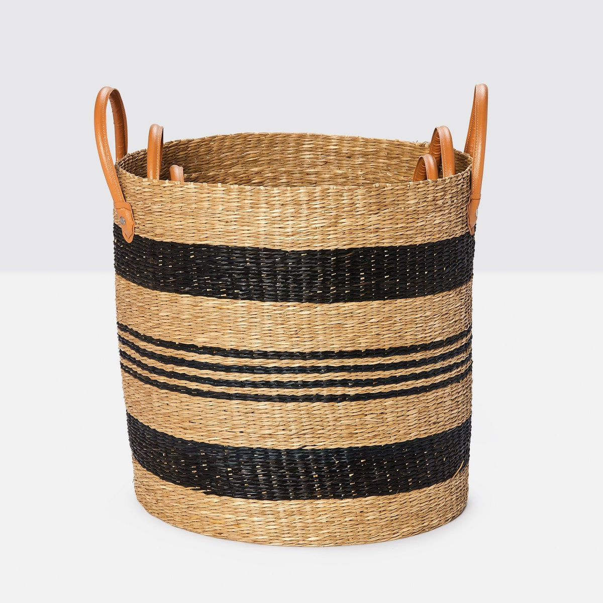 Pigeon and Poodle - PP002400 - Hudson Basket Set - Hudson - Black/Natural Seagrass