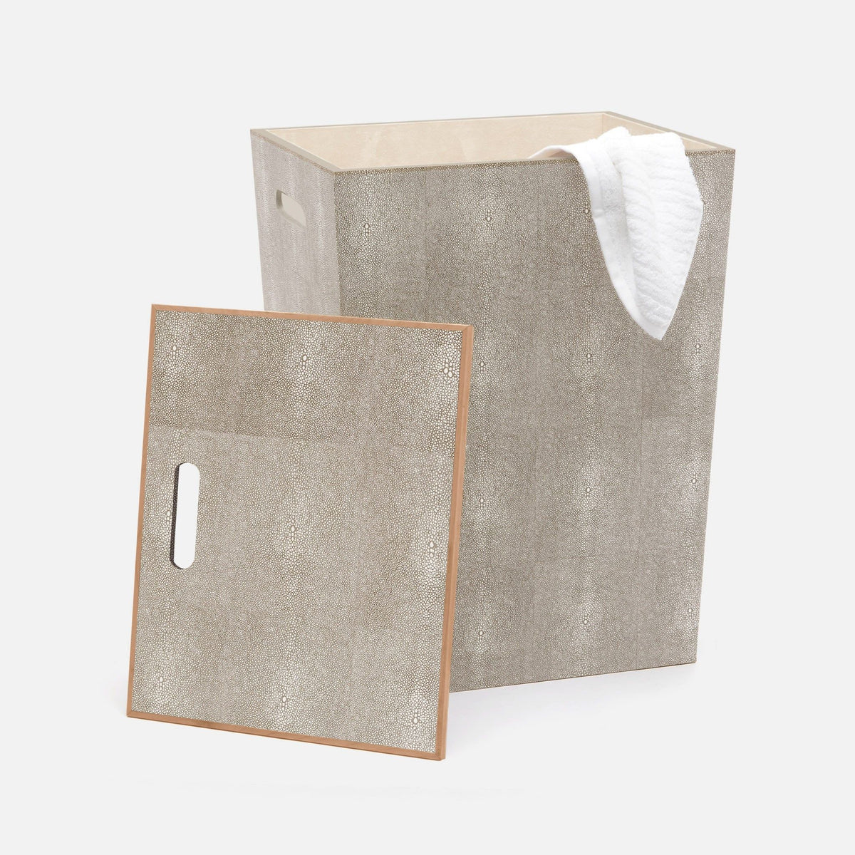 Pigeon and Poodle - PP002444 - Northwich Hamper - Northwich - Sand Realistic Faux Shagreen