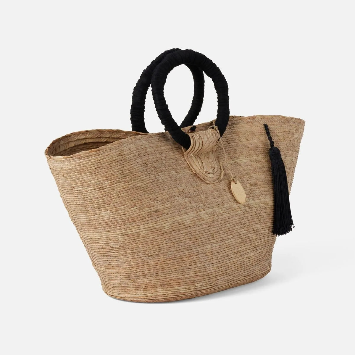 Pigeon and Poodle - PP006531 - Kenora Shopper Bag - Kenora - Natural Palm/Black Cotton