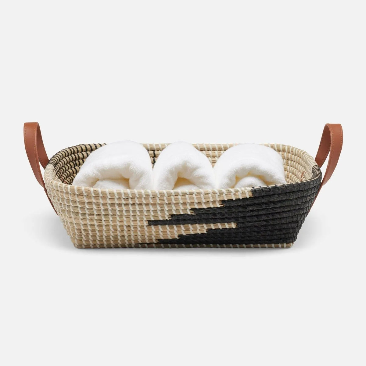 Pigeon and Poodle - PP006885 - Olinda Storage Basket - Olinda - Black/Natural Seagrass