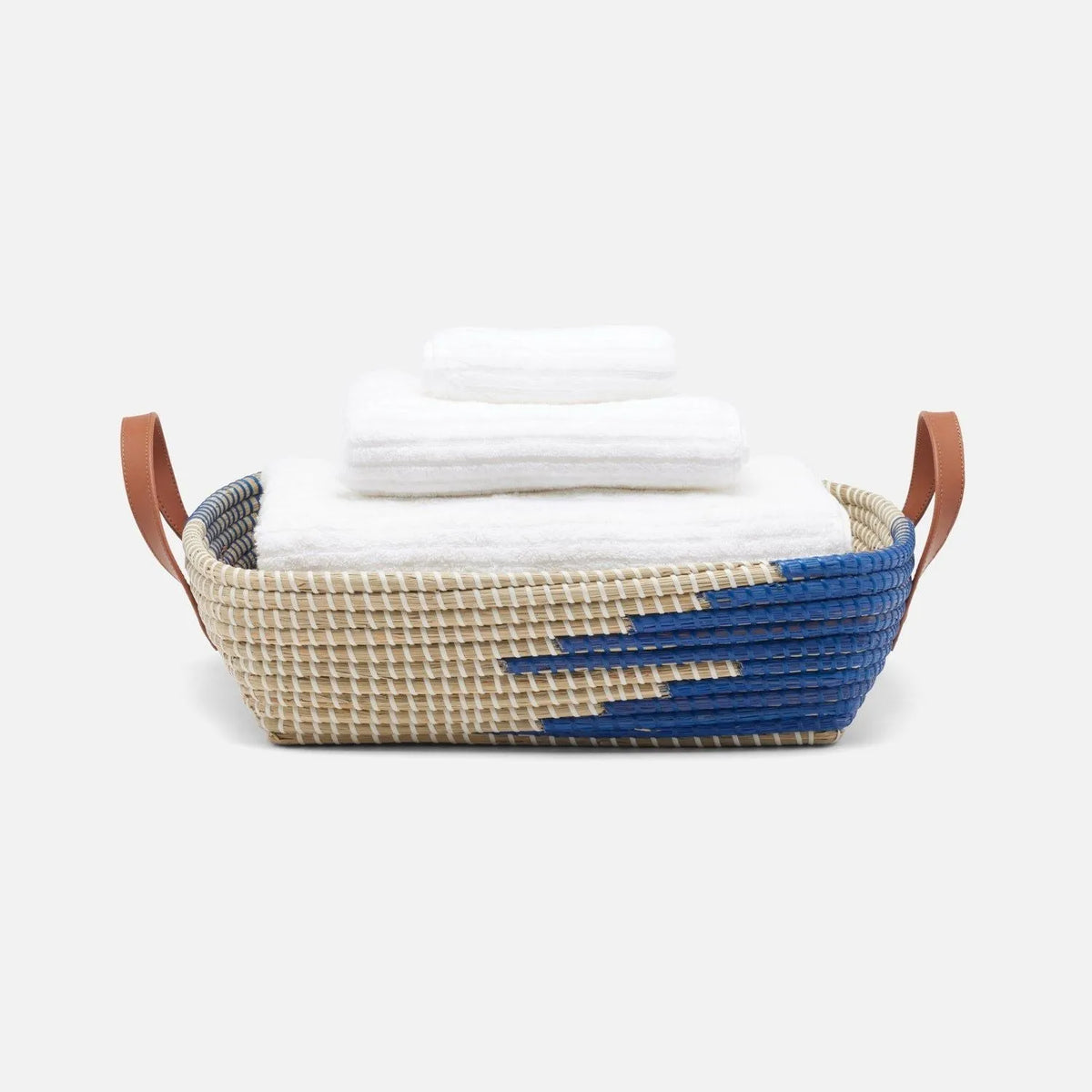 Pigeon and Poodle - PP006883 - Olinda Storage Basket - Olinda - Dark Blue/Natural Seagrass