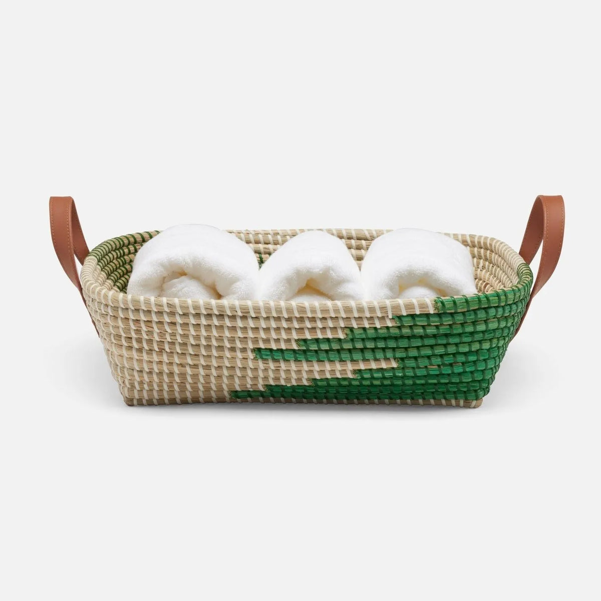 Pigeon and Poodle - PP006881 - Olinda Storage Basket - Olinda - Green/Natural Seagrass