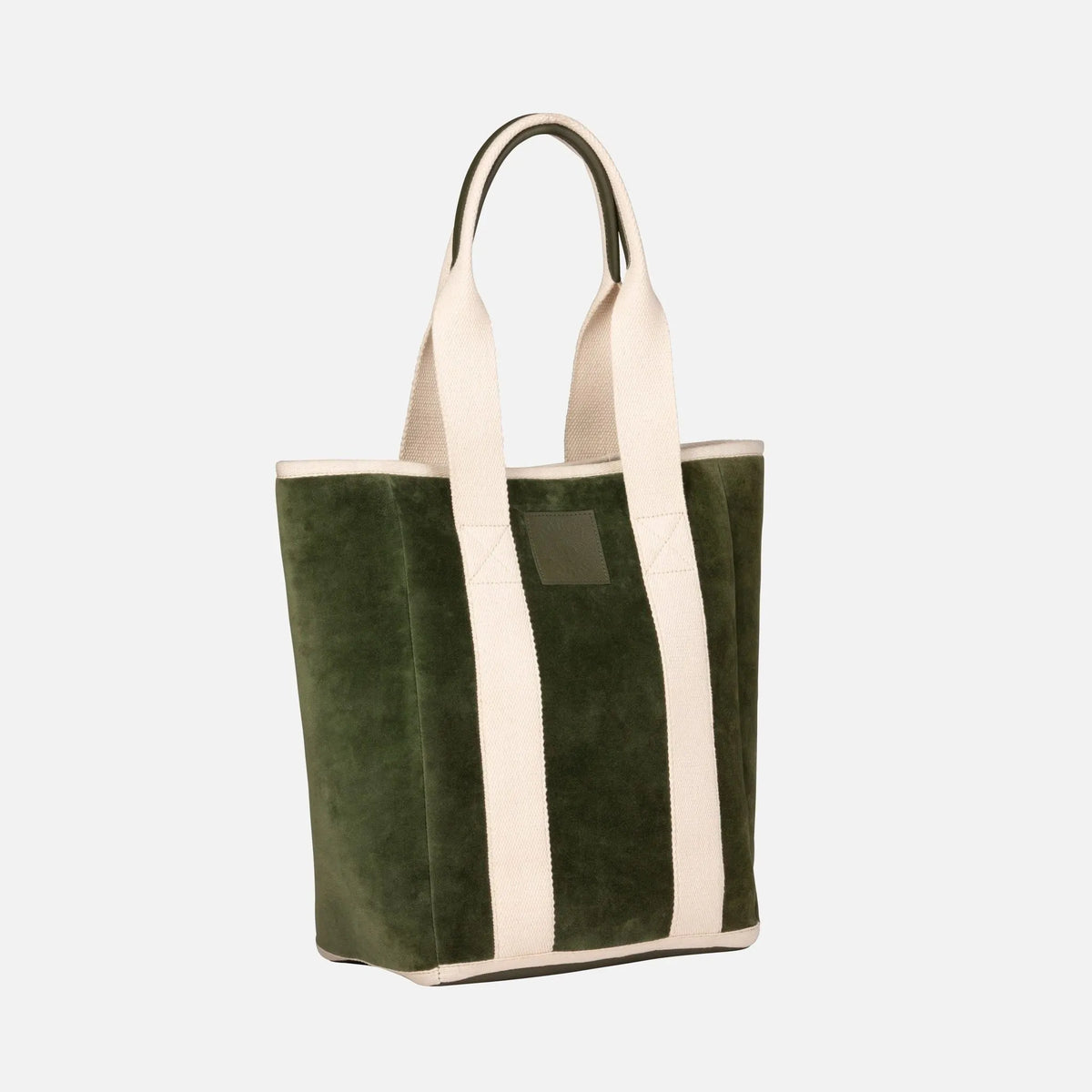 Pigeon and Poodle - PP004639 - Quebec Velvet Shopping Tote - Quebec - Deep Green Velvet/Full-Grain Leather