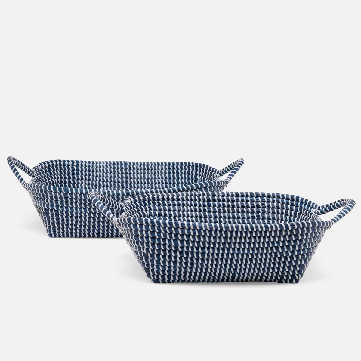 Pigeon and Poodle - PP006517 - Roslyn Storage Baskets - Roslyn - Navy/White Seagrass