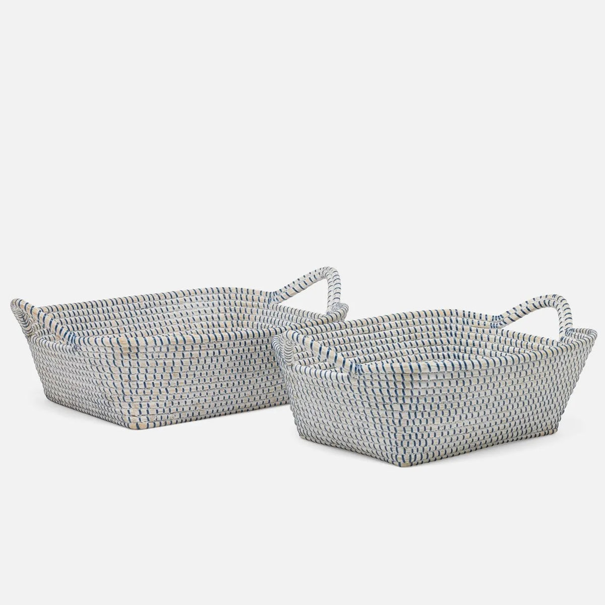 Pigeon and Poodle - PP006520 - Roslyn Storage Baskets - Roslyn - Whitewashed/Navy Seagrass