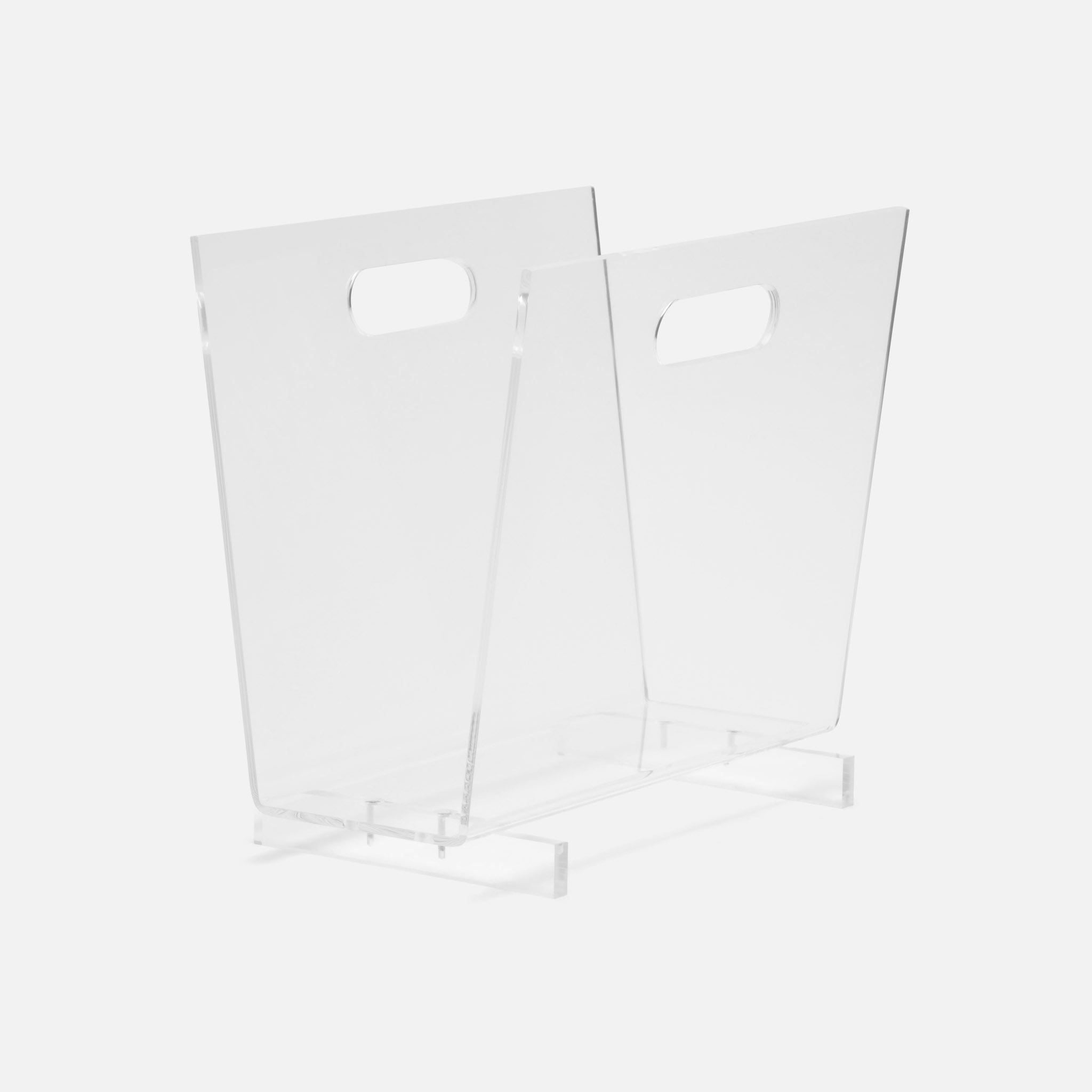 Pigeon and Poodle - PP004348 - Laurel Magazine Holder - Laurel - Clear Acrylic