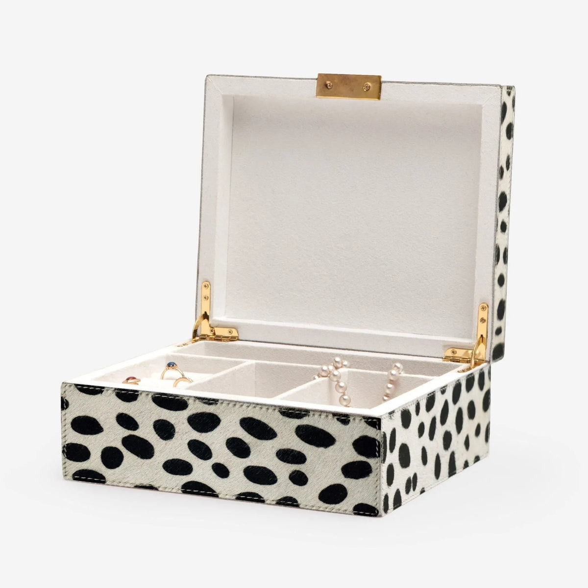 Pigeon and Poodle - PP002701 - Malmo Jewelry Box - Malmo - Dalmatian Print Hair-On-Hide