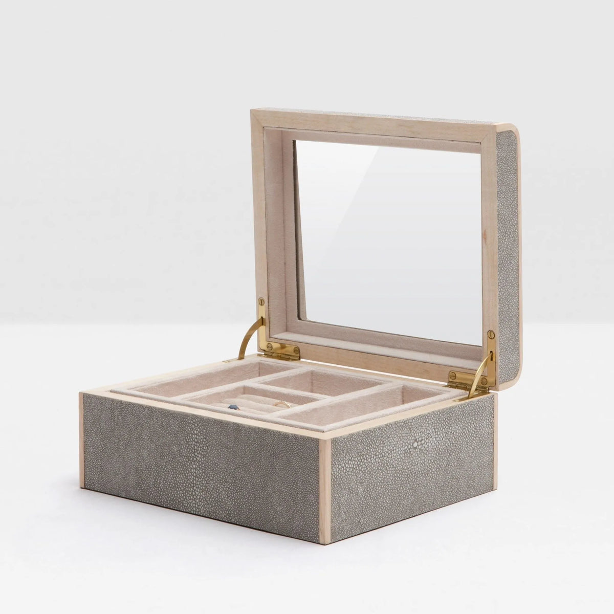 Pigeon and Poodle - PP002716 - Rennes Jewelry Box - Rennes - Sand Realistic Faux Shagreen