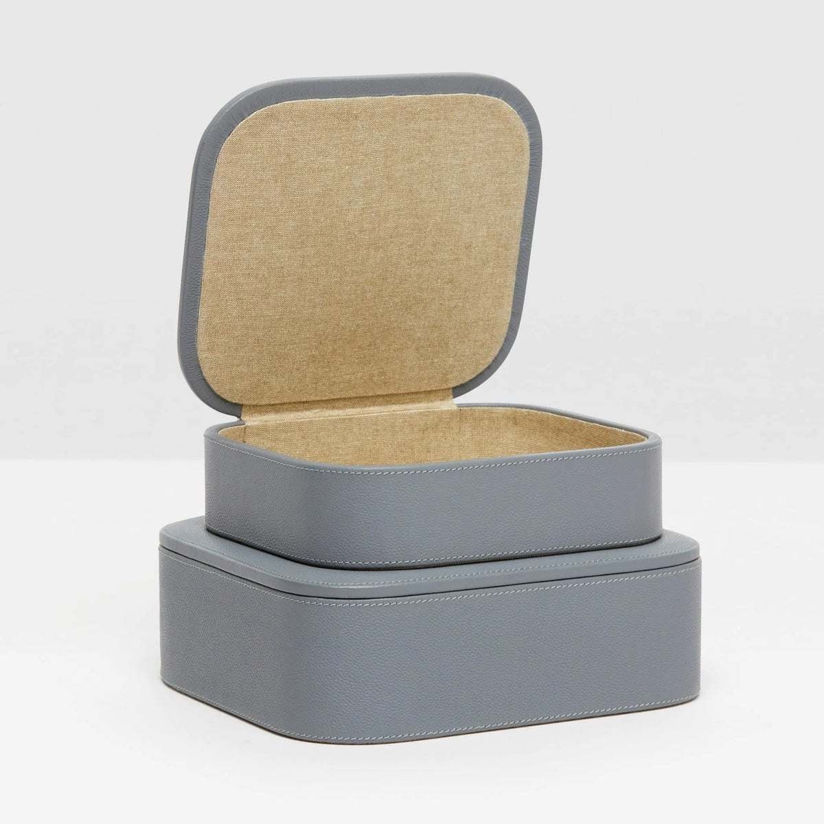 Pigeon and Poodle - PP002524 - Dozza Nested Boxes - Dozza - Dark Gray Full-Grain Leather