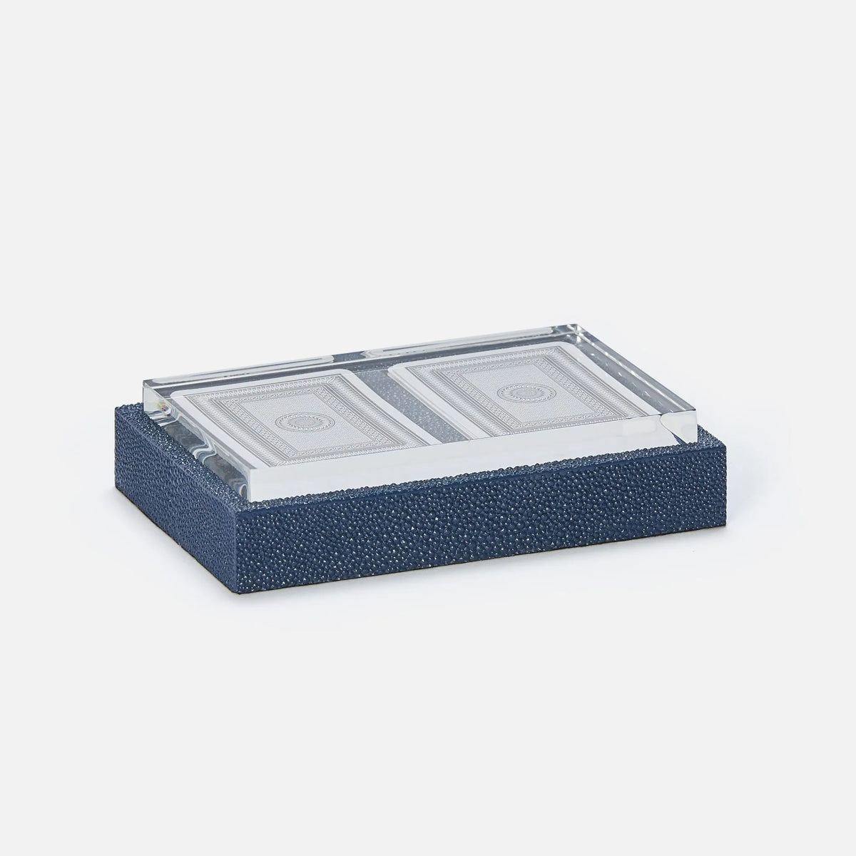 Pigeon and Poodle - PP002788 - Middelburg Card Holder Box - Middelburg - Navy Realistic Faux Shagreen