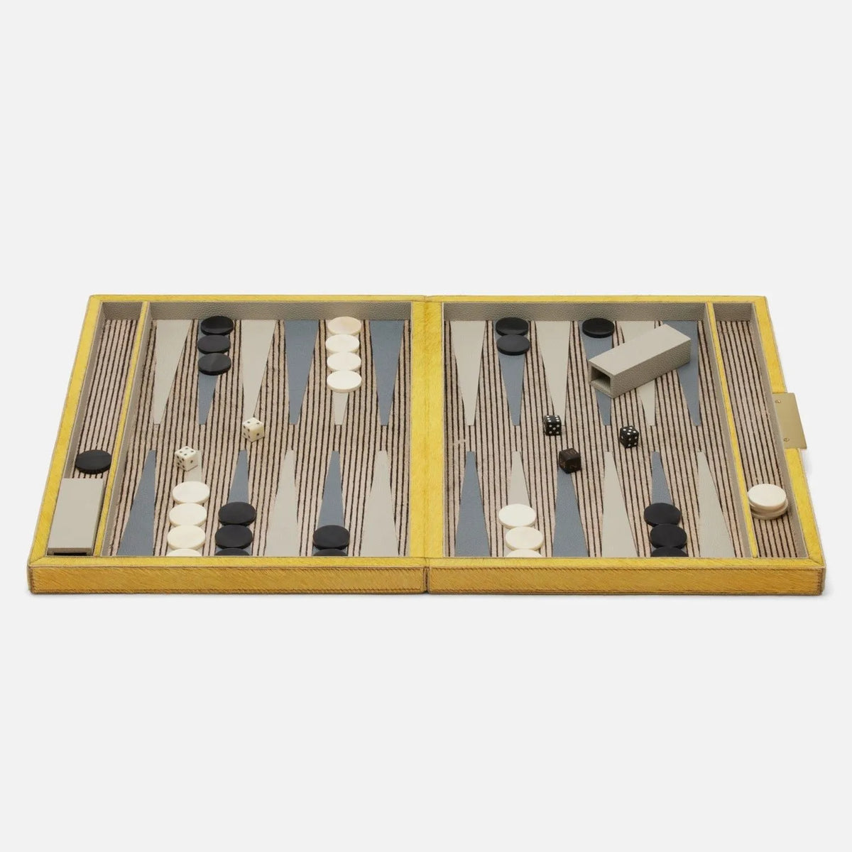 Pigeon and Poodle - PP006007 - Castelo Backgammon Game Set - Castelo - Goldenrod Hair-On-Hide