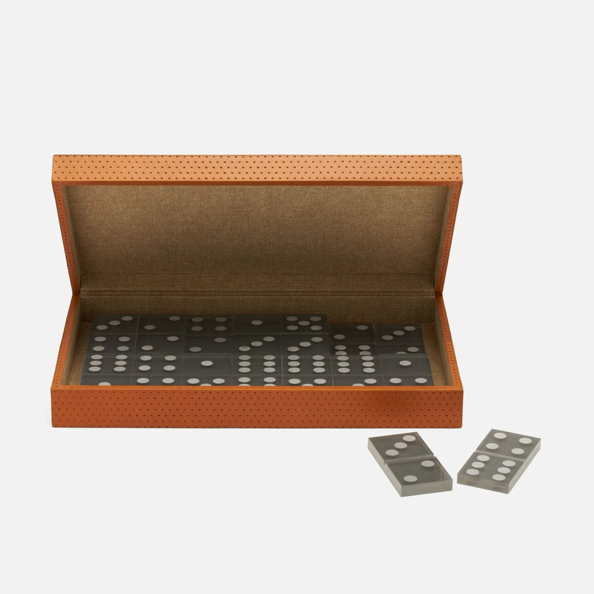 Pigeon and Poodle - PP002766 - Dayton Leather Domino Set - Dayton - Aged Camel Full-Grain Leather