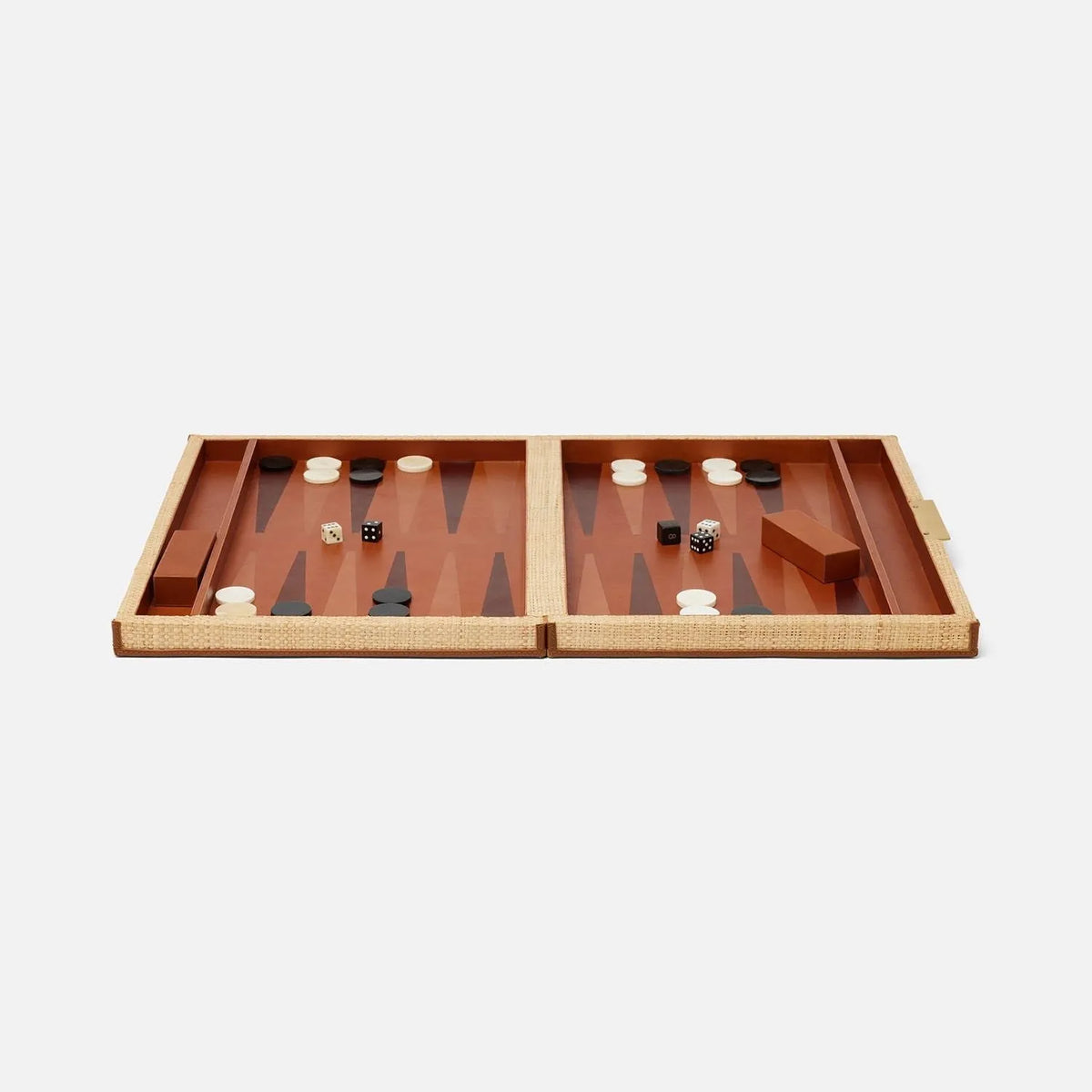 Pigeon and Poodle - PP007248 - Hanford Backgammon Game Set - Hanford - Natural Raffia/Saddle Leather