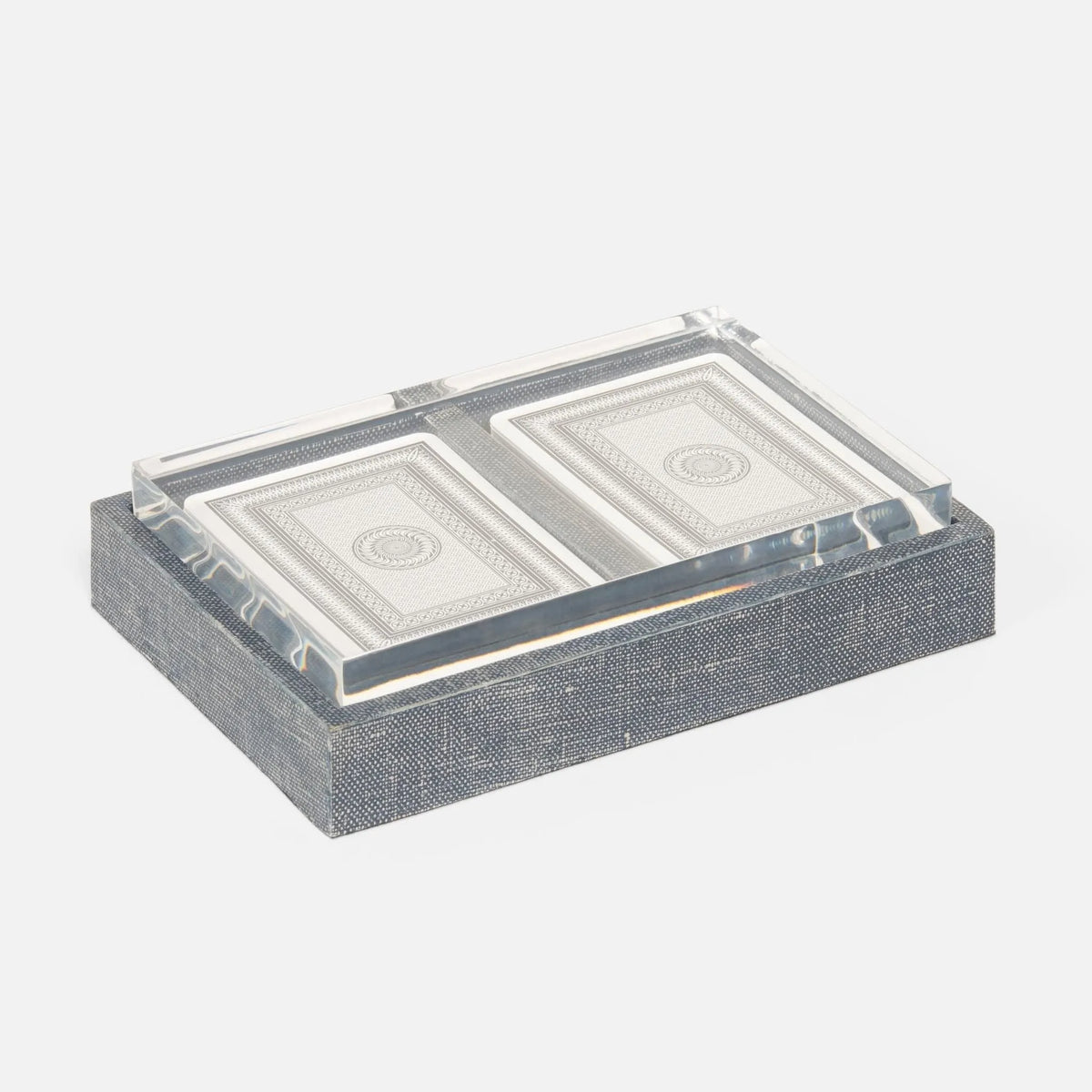 Pigeon and Poodle - PP003940 - Middelburg Card Holder Box - Middelburg - Metallic Denim Faux Linen